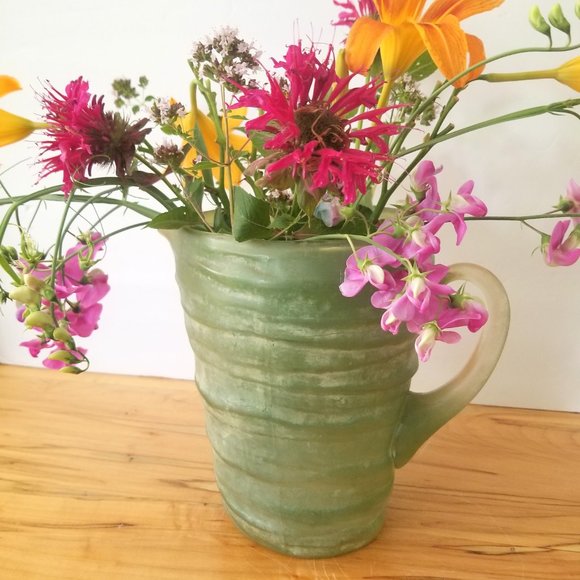 hand blown glass pitcher - Picture 3 of 9